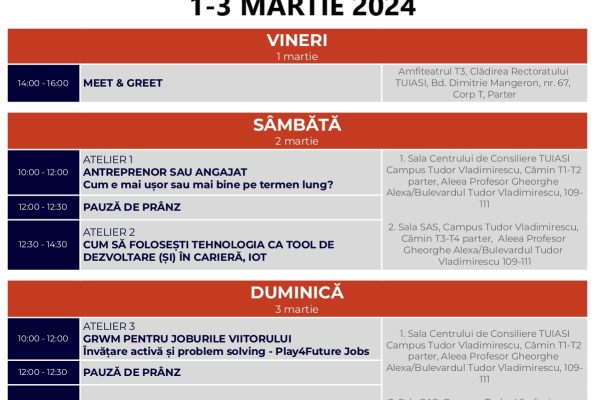 Secțiunea “Works Lounge” Iași a programului Mindcraft Academy la TUIASI – 2 și 3 martie 2024 orele 10:00 – 14:30