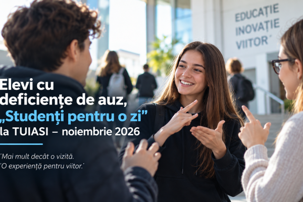 Elevi cu deficiențe de auz, „Studenți pentru o zi” la TUIASI – noiembrie 2026