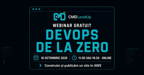 DevOps de la zero – Webinar online gratuit pentru studenți – 16 octombrie 2026